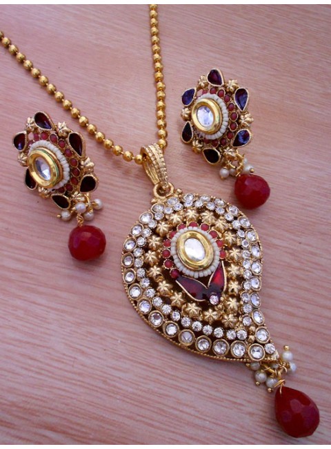 Polki Pendant Set